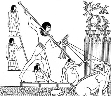 Suaygırı avı, Atlas de la Bible, Fillion, 1883, Paris