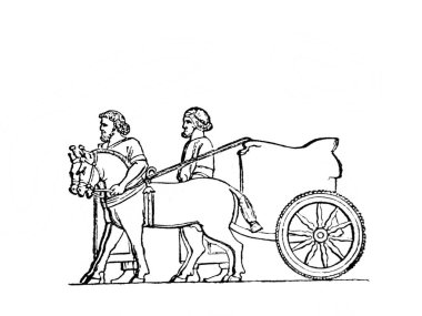 Fillion 'un eski kitabı Atlas de la Bible' deki şahsi araba, 1883, Paris.