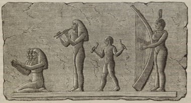 Eski bir Mısır anıtında oynayan kızlar Müzik Tarihi, Nauman, 1897, St. Petersburg