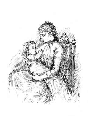 Çocuk, Orgelbrand, 1890, Warszawa 'dan Ancyklopedya Medycyny' nin eski kitabında burundan rahatça nefes alır.