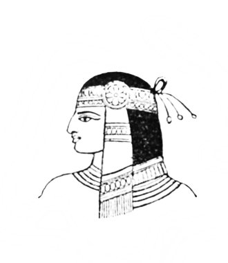 Kadın perukları (Eski Mısır). Eski Atlas de la Bible kitabında Fillion, 1883, Paris