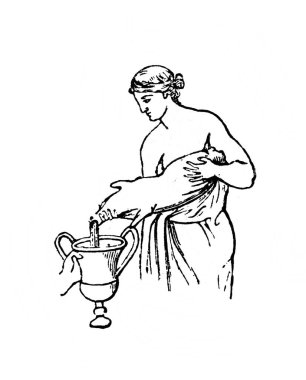 Bir Romalı, Fillion 'un eski kitabı Atlas de la Bible' e bir su kabuğu boşalttı. 1883, Paris.