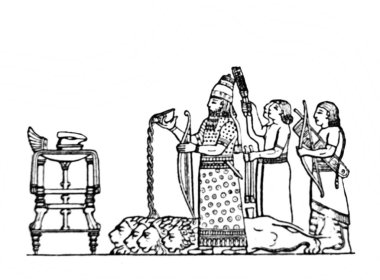 Fillion 'un eski kitabı Atlas de la Bible' da 1883 'te Paris' te öldürülen dört aslanın cesetlerinin üzerine içki döküldü.