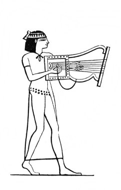 Fillion 'un eski kitabı Atlas de la Bible' da bir müzisyen, 1883, Paris