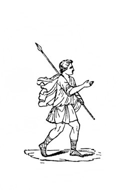 Eski kitaptaki eski savaşçı Atlas de la Bible, Fillion, 1883, Paris