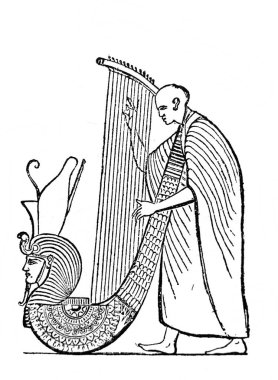 Fillion 'un eski kitabı Atlas de la Bible' da bir harpçı, 1883, Paris