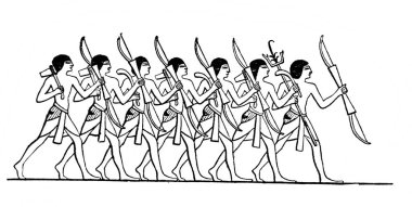 Eski kitap Atlas de la Bible 'da Mısırlı Archer Takımı Fillion, 1883, Paris