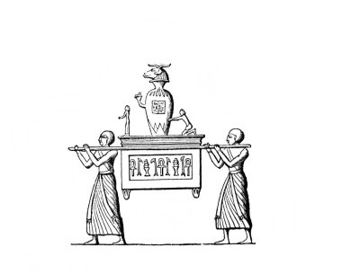 Fillion, 1883, Paris 'teki Atlas de la Bible adlı eski kitapta Mısırlılar arasında kutsal bir özellik taşıyordu.