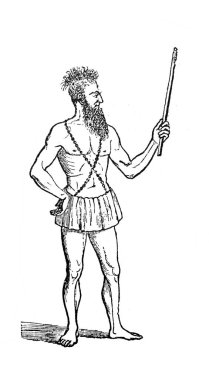 Eski kitap Atlas de la Bible 'deki Mısır büyücüsü Fillion, 1883, Paris