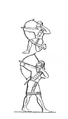 Fillion, 1883, Paris 'in Atlas de la Bible adlı eski kitabındaki Asurlu okçu.