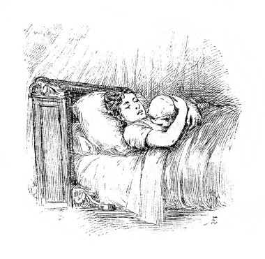 Çocuk, Orgelbrand, 1890, Warszawa 'nın Ansiklopedi Medycyny adlı eski kitabında özgürce nefes alamaz.