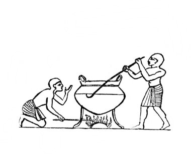 Fillion 'un eski kitabı Atlas de la Bible' da kazları yoluyordu. 1883, Paris.