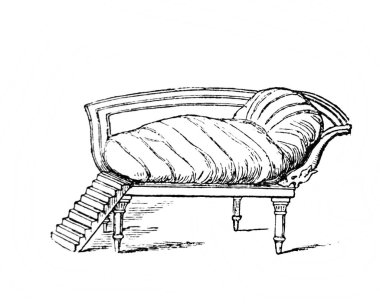 Eski kitap Atlas de la Bible 'da Antik Roma yatakları Fillion, 1883, Paris