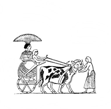 Fillion 'un eski kitabı Atlas de la Bible' da Mısırlı at arabası, 1883, Paris