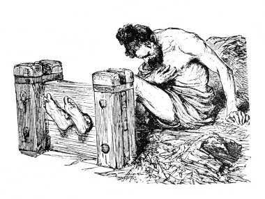 Adam, Atlas de la Bible 'da zincirlenmiş. Fillion, 1883, Paris.