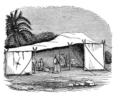 Fillion, 1883, Paris 'in Atlas de la Bible adlı eski kitabında başka bir tür doğu çadırı.