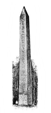 Fillion 'un eski kitabı Atlas de la Bible' deki Mısır dikilitaşı, 1883, Paris