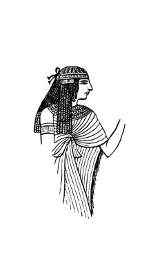 Eski kitap Atlas de la Bible 'deki Antik Mısırlı kadın Fillion, 1883, Paris