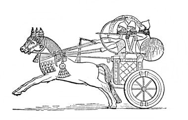 Fillion 'un eski kitabı Atlas de la Bible' daki Suriye savaş arabası, 1883, Paris