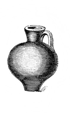 Eski kitap Atlas de la Bible 'deki Antik Mısır sürahisi Fillion, 1883, Paris