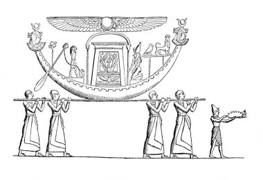 Fillion, 1883, Paris 'teki Atlas de la Bible adlı eski kitapta Mısırlılar arasında kutsal bir özellik taşıyordu.