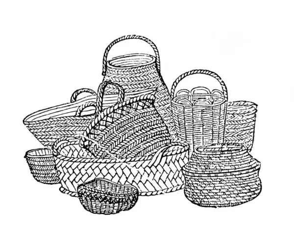 Eski kitap Atlas de la Bible 'deki Antik Mısır kavanozları Fillion, 1883, Paris