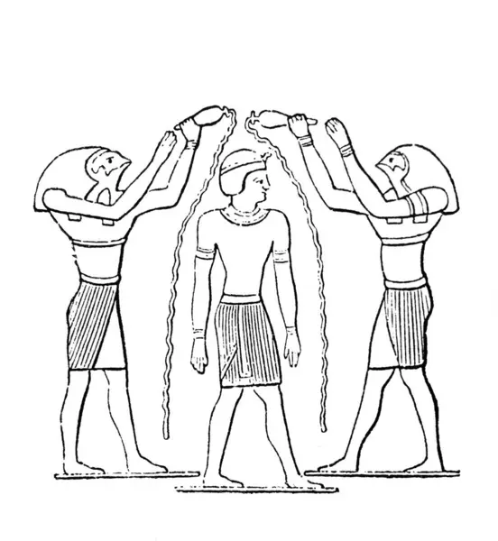 Eski kitap Atlas de la Bible 'da Antik Mısır Kralı' nın kutsanması Fillion, 1883, Paris