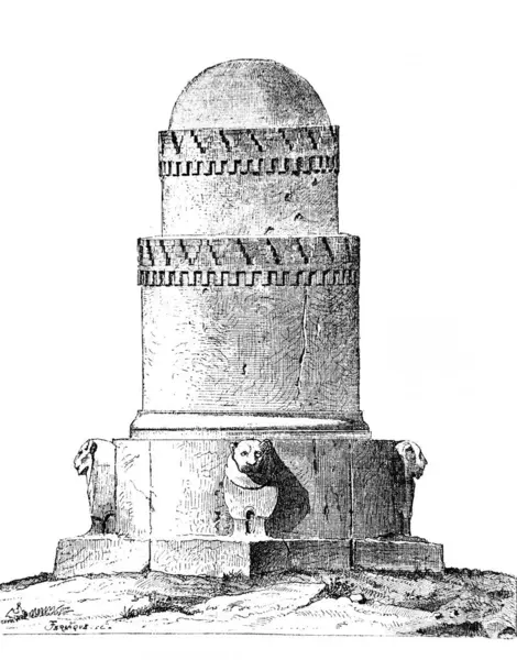 Fillion 'un eski kitabı Atlas de la Bible' deki Fenike mezarı, 1883, Paris