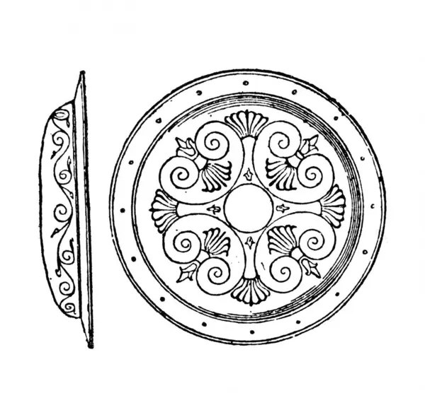 Stock image Roman shields in the old book Atlas de la Bible by Fillion, 1883, Paris