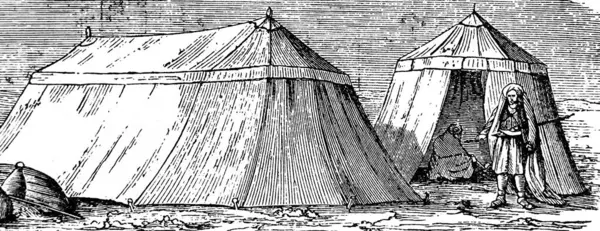 Fillion 'un eski kitabı Atlas de la Bible' deki doğu çadırı, 1883, Paris