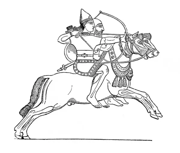 Asurlu okçular, eski Atlas de la Bible kitabında Fillion, 1883, Paris