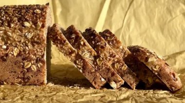 Close up of whole grain baked bread.