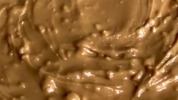 Peanut Butter Texture Healthy Creamy Paste Close Rotating — Stockvideo