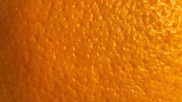 Стрельба Текстуре Спелой Апельсиновой Кожуры Закрывай Медленное Движение — стоковое видео