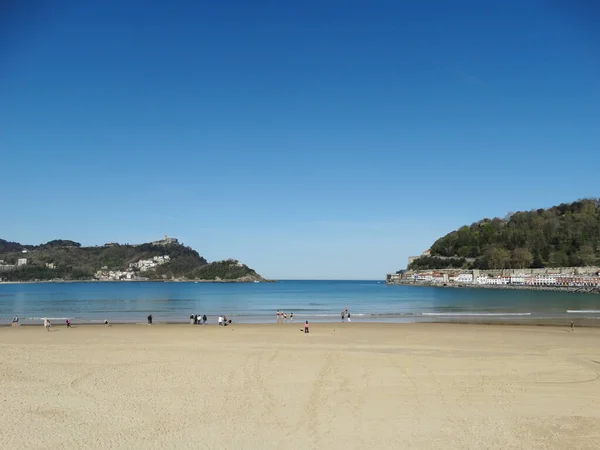 stock image San Sebastian Beach Panorama Basque Touristic Landmark