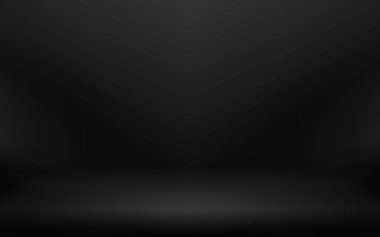Siyah gradyan arka plan, soyut stüdyo sunum ürünü. Vektör illüstrasyonu