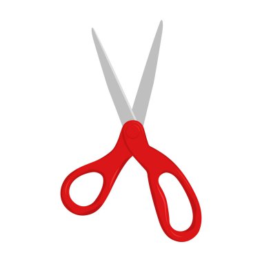 Makas düz simge tasarım biçimi. Vektör illüstrasyonu.