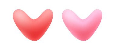 3D Kalp Pastel Şeker Renkleri. Vektör İllüstrasyonu.