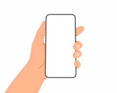 El Tutma Telefonu Düz Tasarım Tarzı. Vektör İllüstrasyonu 