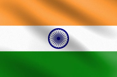 Kağıt dokusu ve ışığı olan Hindistan bayrağı. Vektör illüstrasyonu 