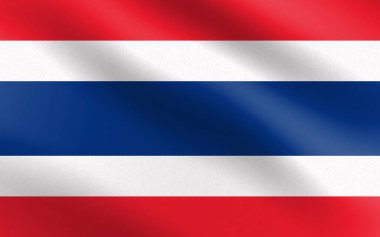 Kağıt desenli ve hafif Tayland bayrağı. Vektör illüstrasyonu 