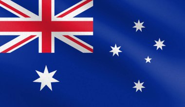 Kağıt dokusu ve ışığı olan Avustralya bayrağı. Vektör illüstrasyonu