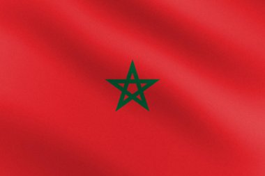 Kağıt desenli ve ışıklı Fas bayrağı. Vektör illüstrasyonu