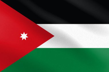 Kağıt desenli ve hafif Jordan bayrağı. Vektör illüstrasyonu