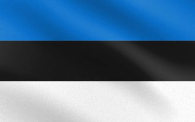 Kağıt dokusu ve ışığı olan Estonya bayrağı. Vektör illüstrasyonu