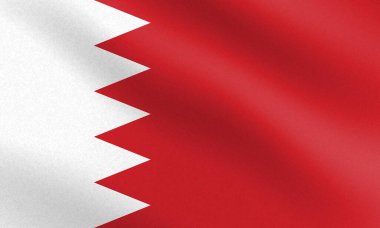 Kağıt desenli ve ışıklı Bahreyn bayrağı. Vektör illüstrasyonu