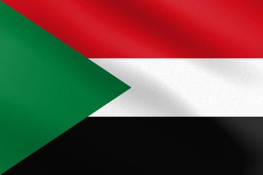 Kağıt desenli ve ışıklı bir Sudan bayrağı. Vektör illüstrasyonu