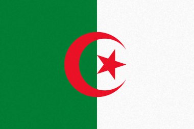 Kağıt desenli arka planı olan Cezayir bayrağı. Vektör illüstrasyonu 