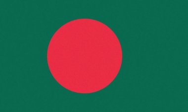 Kağıt desenli arka planı olan Bangladeş bayrağı. Vektör illüstrasyonu 