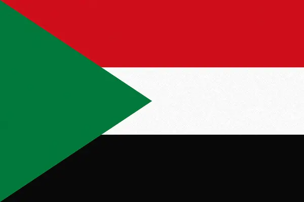 Kağıt desenli arka planı olan Sudan bayrağı. Vektör illüstrasyonu 